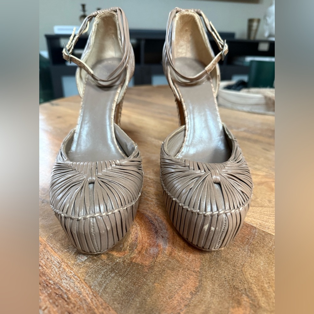 Christian Dior Python/Woven Leather Platform Heels - image 2